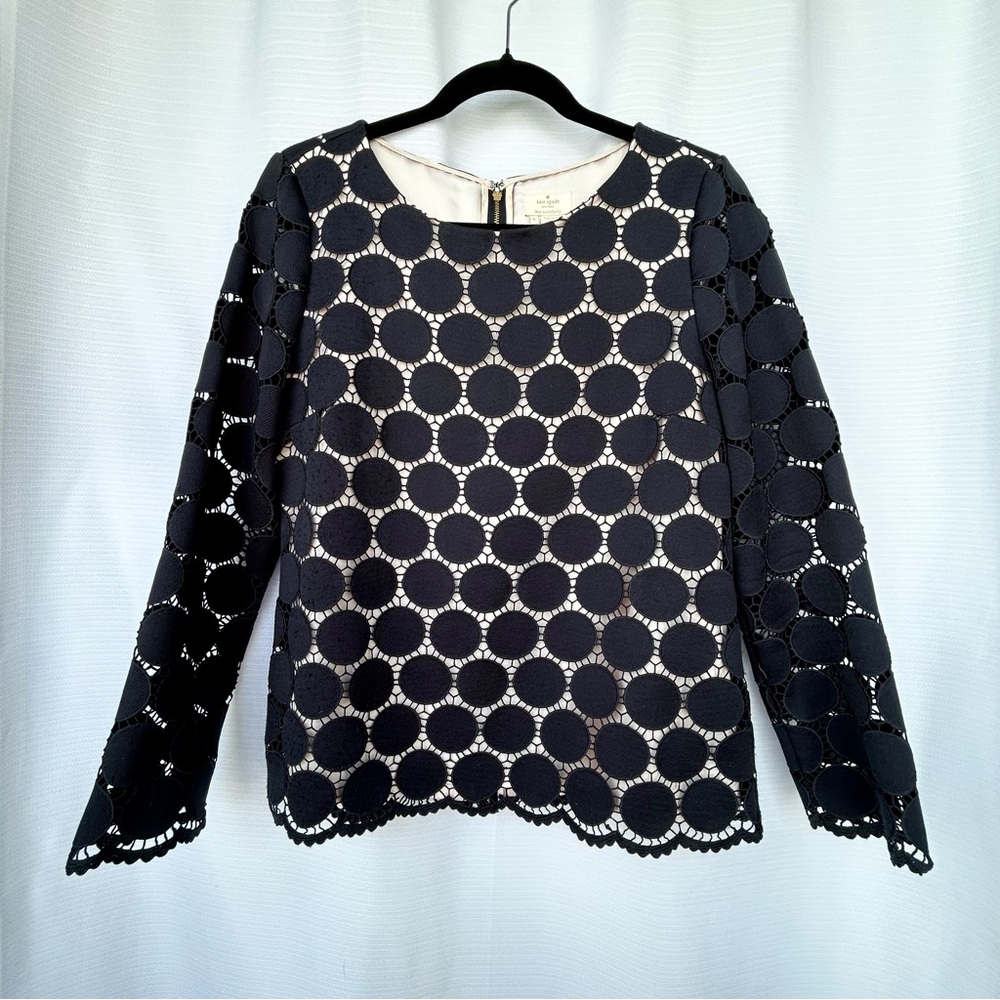 Kate Spade - Circular Lace Long-Sleeve Blouse / Top